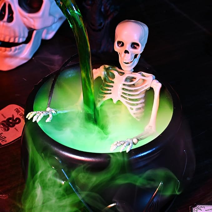 🪄 Glimsea™ Cauldron Halloween Decor with Magic Floating Potion Bottles and Diffuser